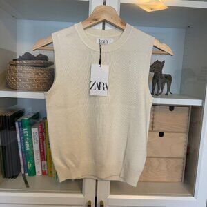 Zara Cream Sweater Vest NWT! Size 13-14yo Girls!